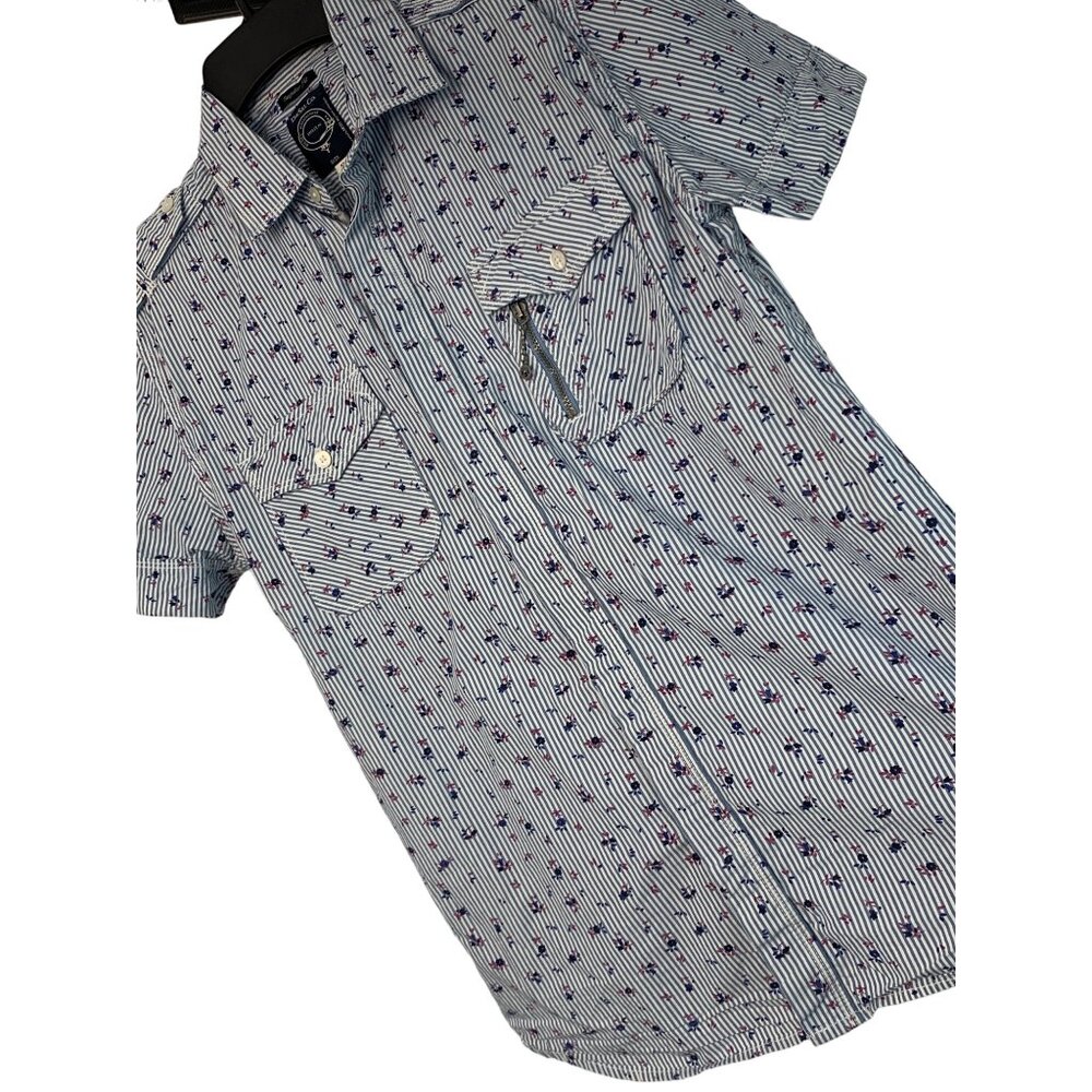 Diesel Co Men's Floral Short Sleeve Button-Up Shirt Size S 7227 Skater